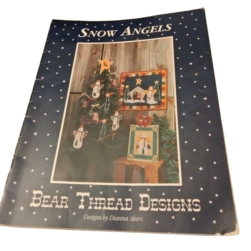 Bear Thread Designs Snow Angels Dianna Akers Snowman Nativity Manger Signed 1995